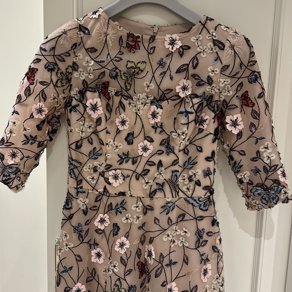Size 2 fully lined petite floral Terijon blush gown.  Worn once - Picture 3 of 4